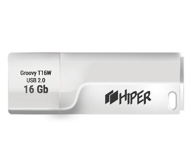 Накопитель HIPER USB2.0 Flash 16GB Groovy T16W, белый