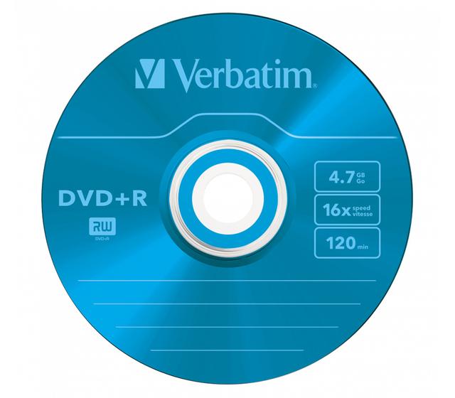 Диск Verbatim DVD+R  4.7 Гб 16х Slim Color, 5 шт.