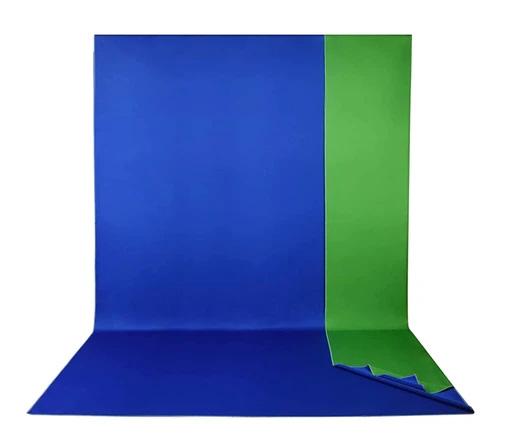 Фон двусторонний Raylab RL-BC10 тканевый, 2.4х5 м, синий / зеленый