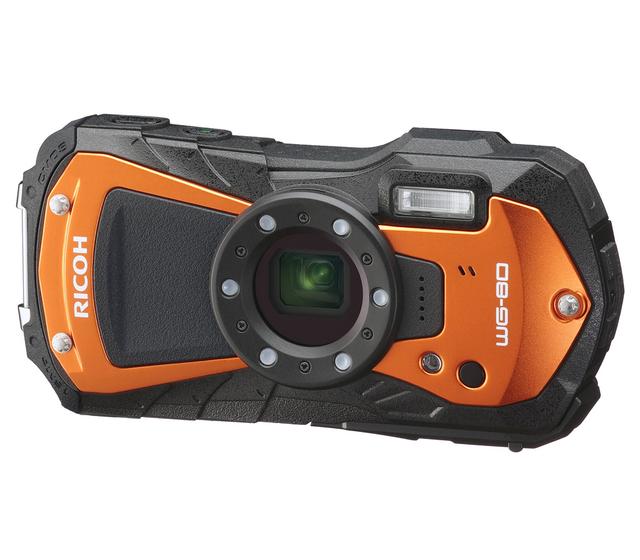 Компактный фотоаппарат Ricoh WG-80, оранжевый с черным (уцененный)