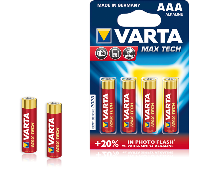 Батарейки Varta AAA Max Tech (4 шт.) от Яркий Фотомаркет