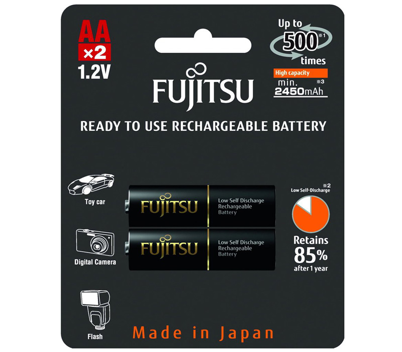 Аккумуляторы Fujitsu АА 2450 мАч, 2 шт. (HR-3UTHCEX-2B) от Яркий Фотомаркет