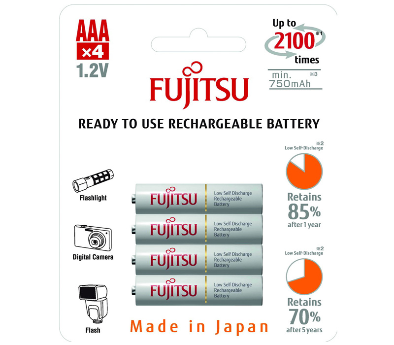 Аккумуляторы Fujitsu ААА 750 мАч, 4 шт. (HR-4UTCEX/4B) от Яркий Фотомаркет