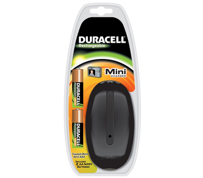Зарядное устройство Duracell mini charger CEF20 + 2 аккумулятора AAA 1000мАч от Яркий Фотомаркет