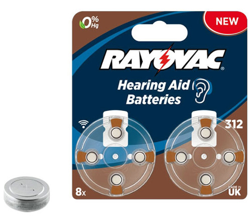 Батарейки Rayovac Acoustic Type 312, 8 шт., для слуховых аппаратов от Яркий Фотомаркет