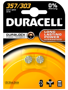 Батарейки Duracell 357/303 (2 шт.) от Яркий Фотомаркет