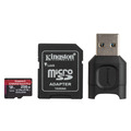 Карта памяти Kingston MicroSDXC 256GB Kingston Canvas React Plus UHS-II U3 V90 A1, с адаптером и USB-ридером 260/300Mb/s