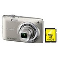 Компактный фотоаппарат Nikon Coolpix S2700  silver + 4Gb