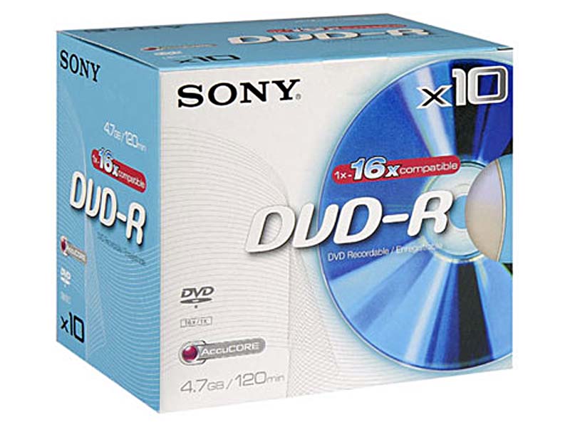Диск Sony DVD-R  4.7 Гб 16x Slim