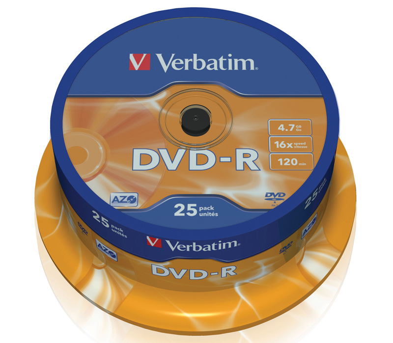 Диск Verbatim DVD-R  4.7 Гб 16х Cake Box (25 дисков)