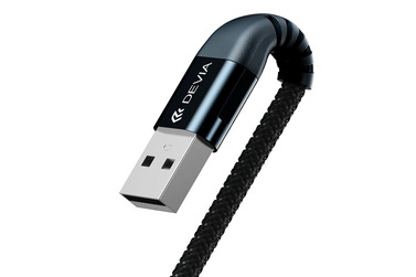 USB-кабель Devia Braid (USB-A / USB-C) 1 м, черный