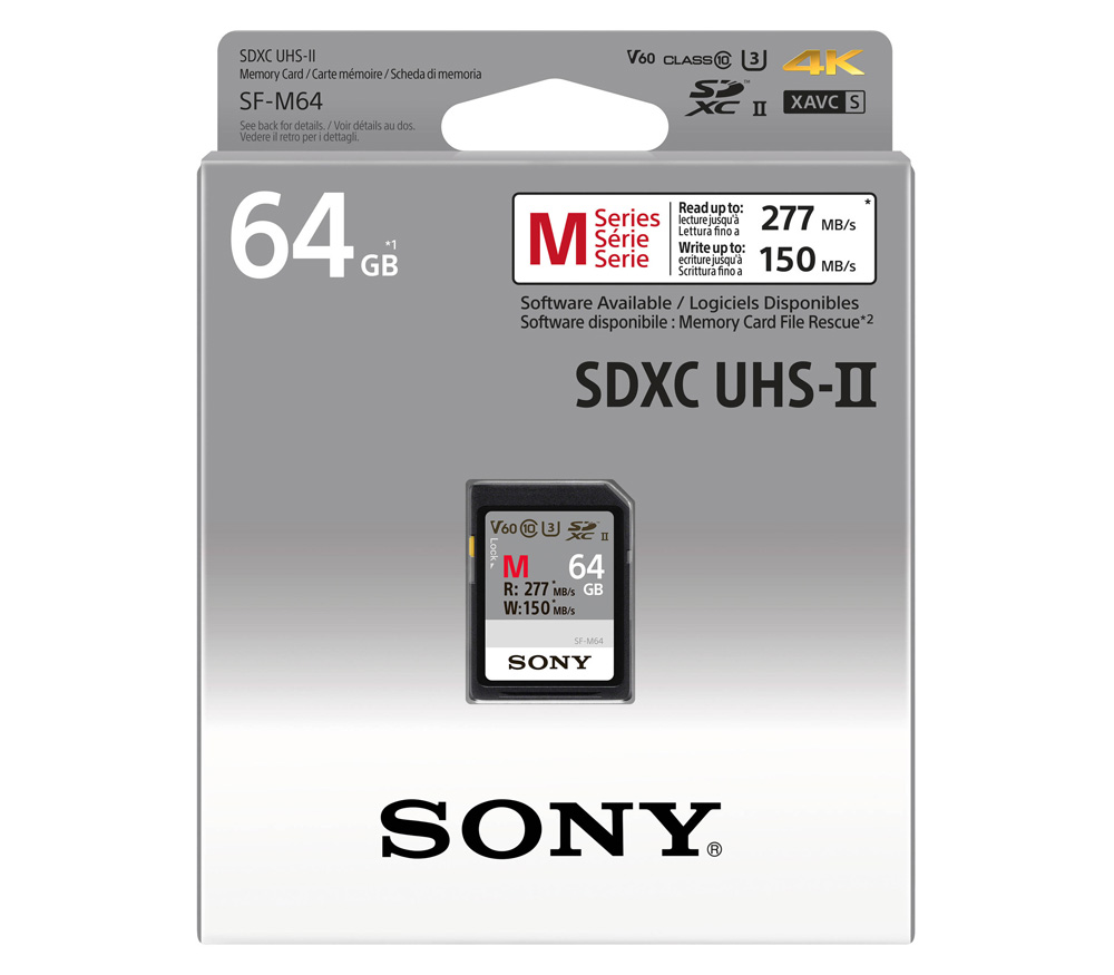   Sony SDXC 64GB V60 UHS-II 150/277Mb/s SF-M