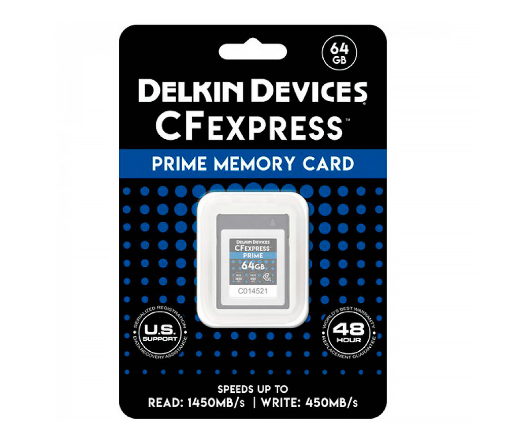 Карта памяти Delkin Devices CFexpress Type B 64GB Prime, чтение 1450, запись 450 МБ/с