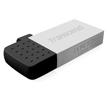 Накопитель Transcend USB2.0/microUSB Flash 32GB  JetFlash 380S серебряный