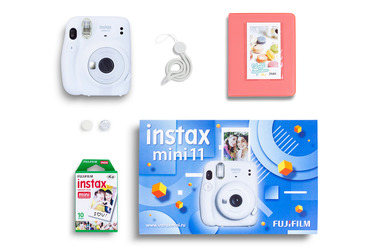 Фотоаппарат моментальной печати Fujifilm Instax MINI 11 White Geometric Set, с альбомом и кассетой 10л.