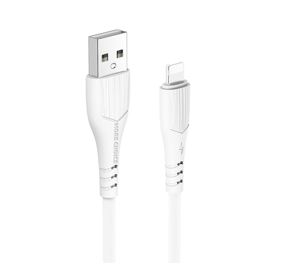 Кабель More Choice K22i USB 2.4A для Apple 8-pin 1м (White)