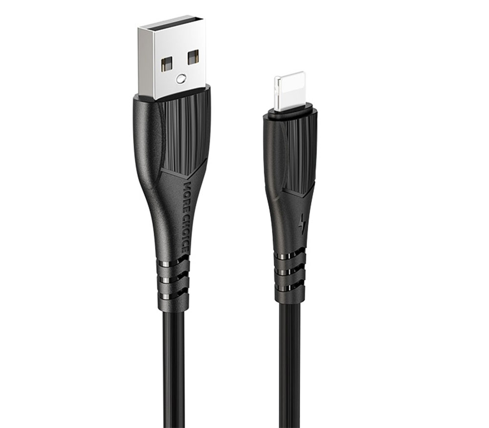 Кабель More Choice K22i USB 2.4A для Apple 8-pin 1м (Black)