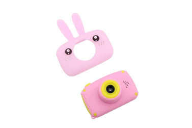 Фотоаппарат детский Fotografia  "Зайчик", розовый, со встроенной памятью и играми