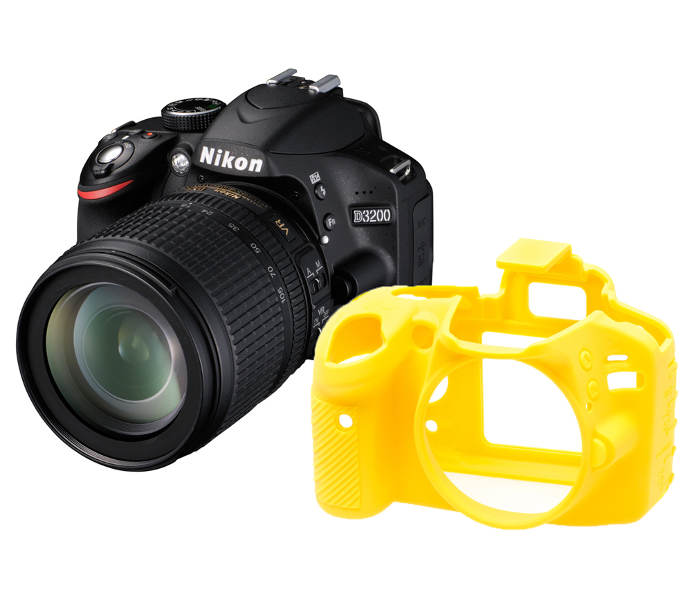 Зеркальный фотоаппарат Nikon D3200 Kit 18-105 AF-S DX G VR + чехол Discovered желтый