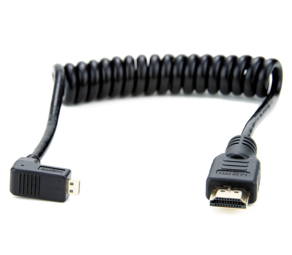 Кабель Atomos Right-Angle Micro to Full HDMI Coiled Cable 30 cm