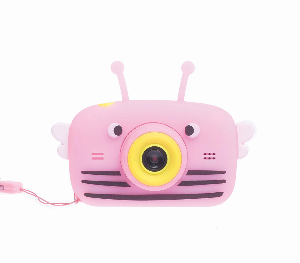 Фотоаппарат Fotografia  "Пчелка", розовый, со встроенной памятью и играми