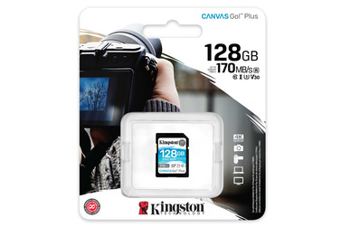 Карта памяти Kingston SDXC 128GB Canvas Go Plus UHS-I U3 V30 90/170Mb/s