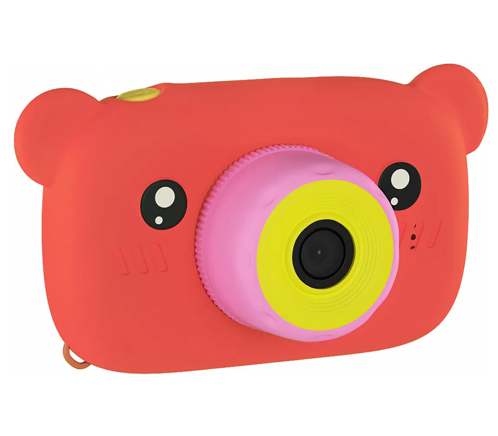 Фотоаппарат детский Fotografia  «Мишка», со встроенной памятью и играми, красный