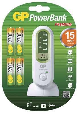 Зарядное устройство GP V800C Power Bank + 4 акк. АА 2700 mAh