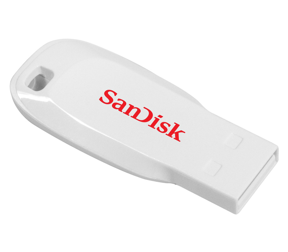 Накопитель SanDisk USB 2.0 Flash 16GB Cruzer Blade White