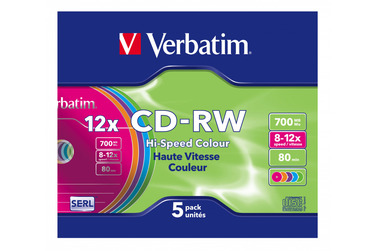 Диск Verbatim CD-RW 700 Mb 12x Slim case