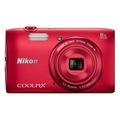 Компактный фотоаппарат Nikon Coolpix S3600 красный + 8 GB