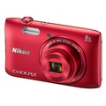 Компактный фотоаппарат Nikon Coolpix S3600 красный + 8 GB