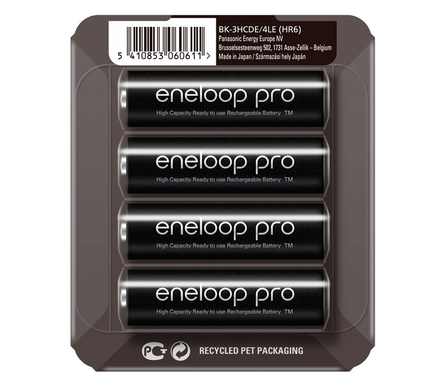 Аккумуляторы Panasonic Eneloop Pro AA 2500 мАч, 4 штуки (BK-3HCDE/4LE) от Яркий Фотомаркет