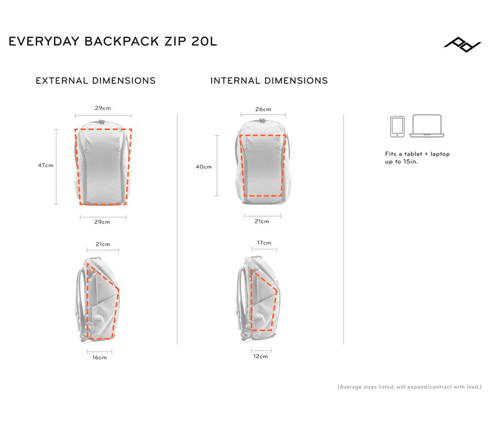 The Everyday Backpack Zip 20L V2.0 Ash