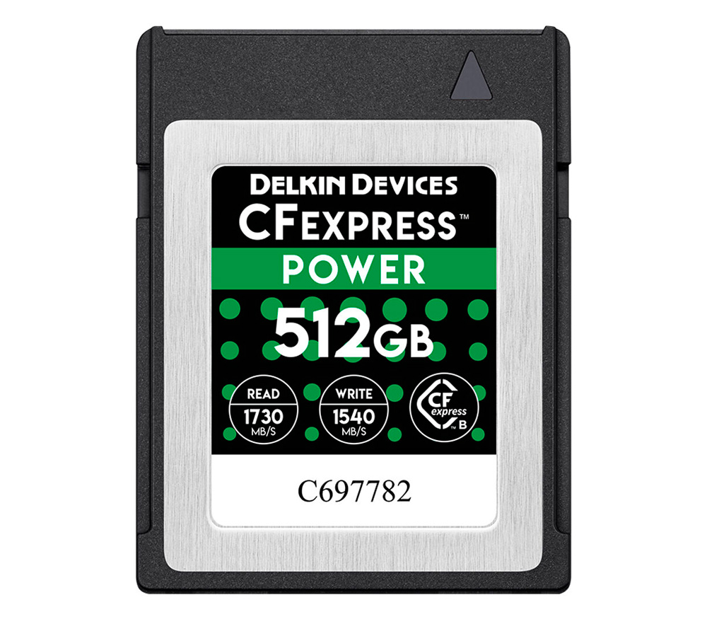 Карта памяти Delkin Devices CFexpress Type B 512Gb Power, чтение 1730, запись 1540 Мбайт/с 