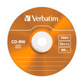 Диски Verbatim CD-RW 700Mb 12x Slim case Color, 5 шт.