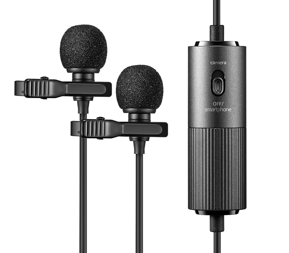 Микрофон Godox LMD-40C двойной петличный, 3.5 мм TRS / TRRS, кабель 4 м