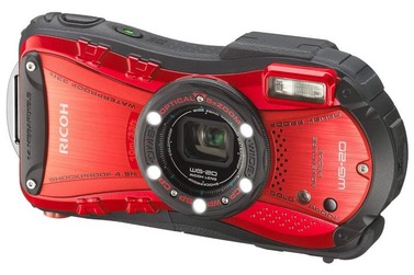Компактный фотоаппарат Ricoh WG-20 красный с черным