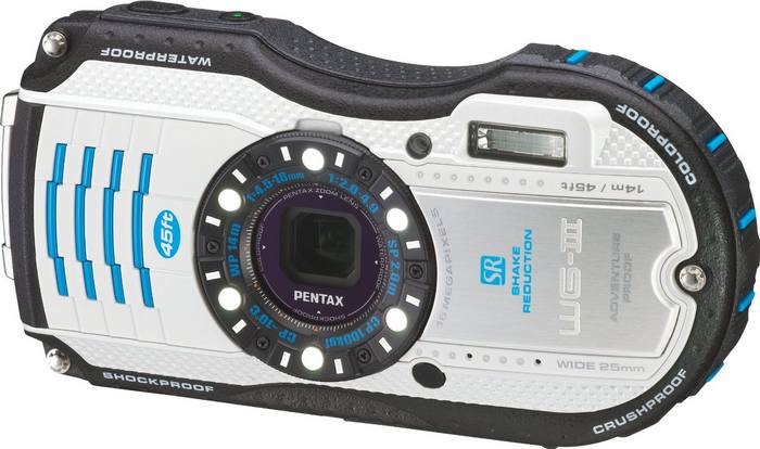 Компактный фотоаппарат Pentax WG-3 White / Blue (бело-синий)