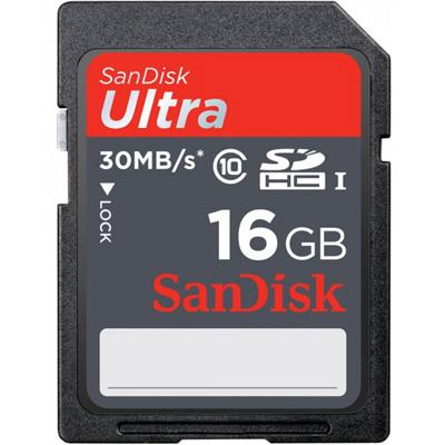 Карта памяти SanDisk SDHC 16GB  Ultra Class 10 30 Mb/s (SDSDU-016G-U46)