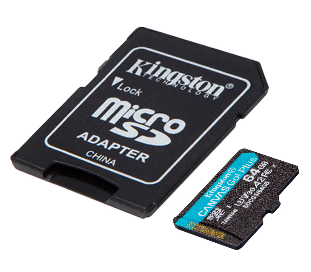 MicroSDXC 64GB Canvas Go Plus UHS-I U3 V30 A2 (с адаптером SD)