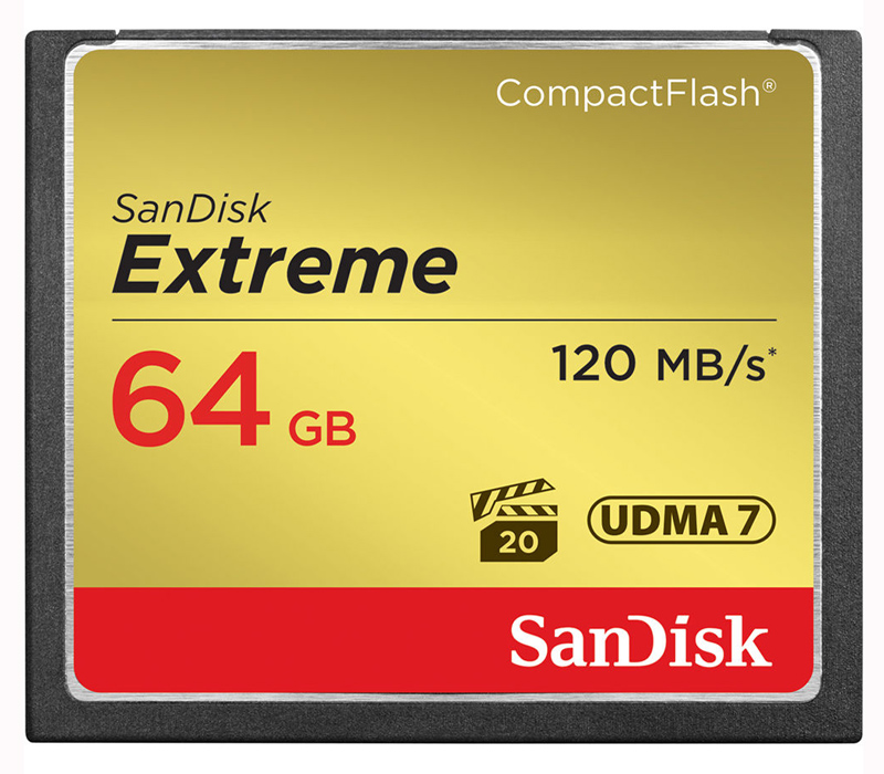 Карта памяти SanDisk CompactFlash 64GB  Extreme 120 Mb/s (SDCFXS-064G-X46)