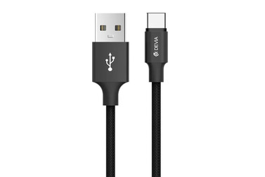 Кабель Devia Pheez USB Type-C, 1 м, черный	