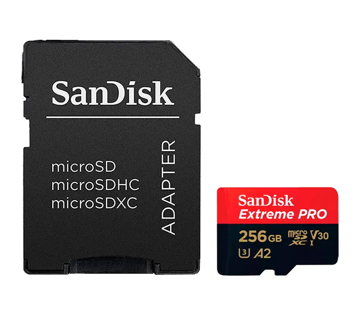 Карта памяти SanDisk MicroSDXC 256GB Extreme Pro 170MB/s A2 V30 UHS-I + SD адаптер