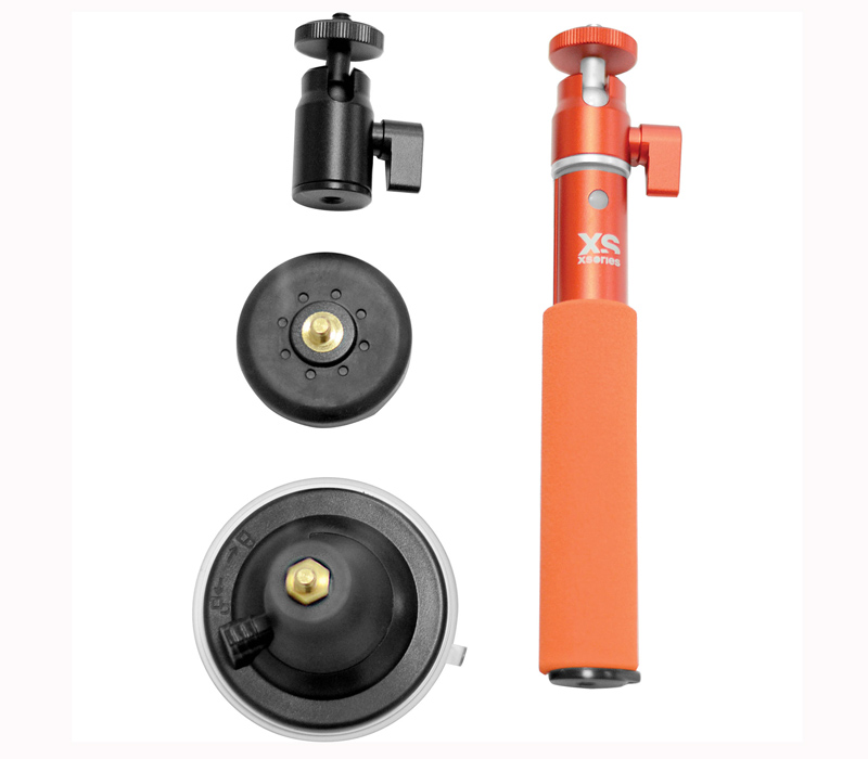 Монопод для селфи Xsories Fix, Tilt & Shoot оранжевый с присоской и магнитом, 48 см