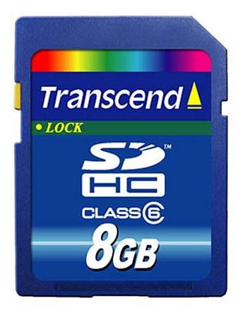 Карта памяти Transcend SDHC 8GB  Class 6 (TS8GSDHC6)