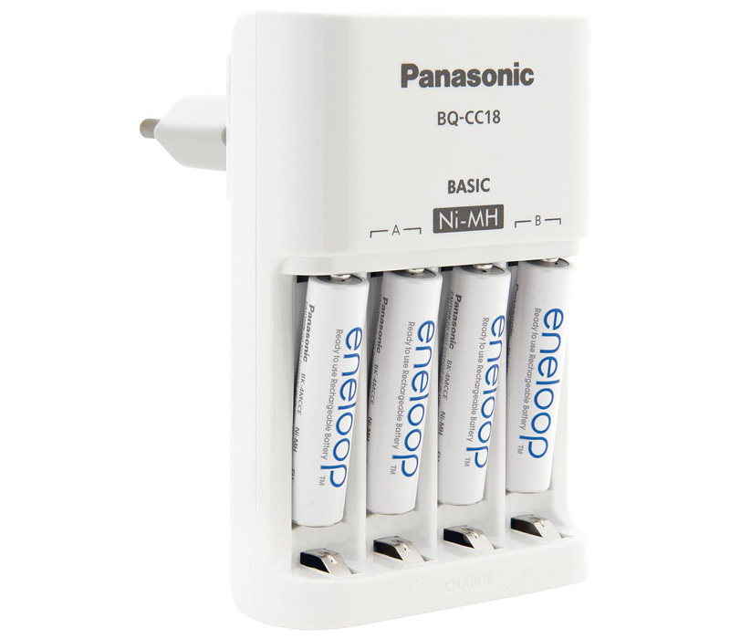 Зарядное устройство Panasonic Basic + 4х ААА Eneloop 750 мАч (10 часов, K-KJ18MCC04E)