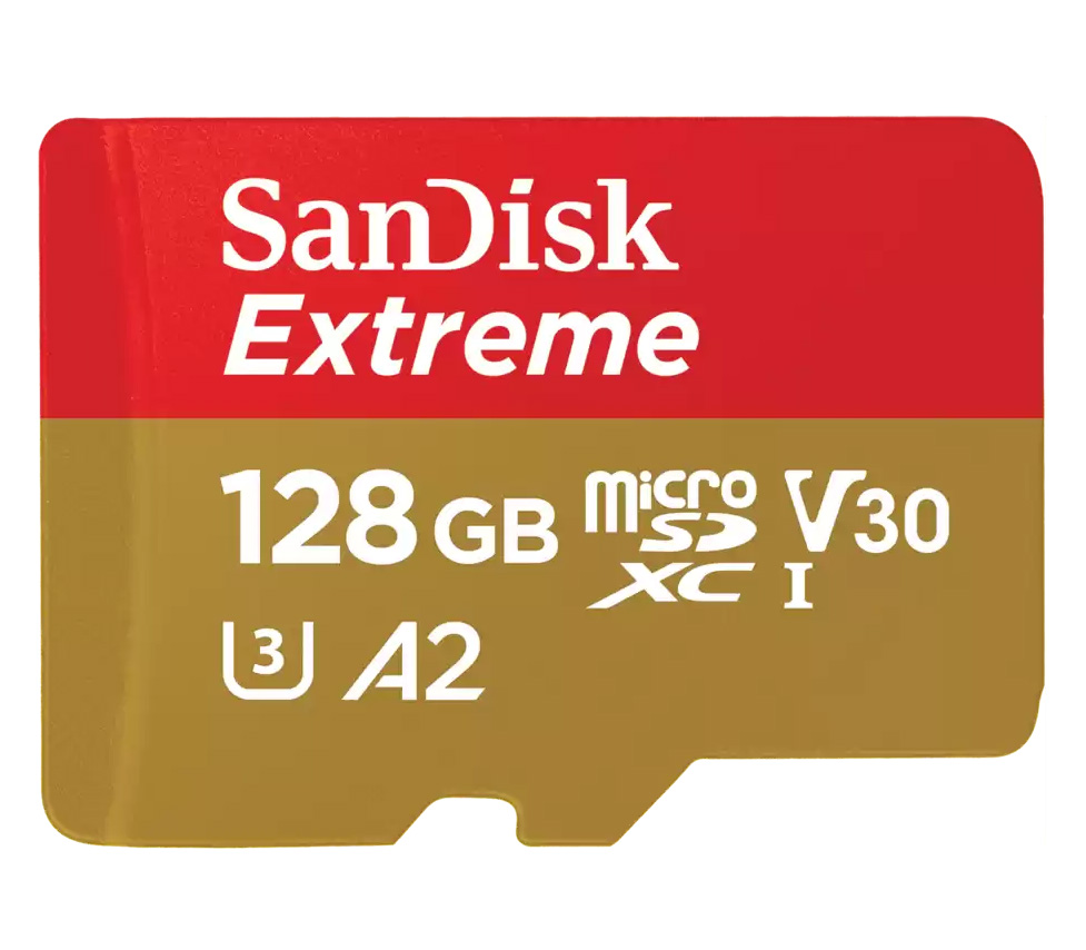   SanDisk MicroSDXC 128GB Sandisk Extreme A2 C10 V30 UHS-I U3 190/90MB/s,  