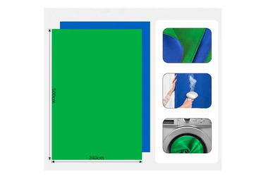 Фон двусторонний Raylab RL-BC10 тканевый, 2.4х5 м, синий / зеленый