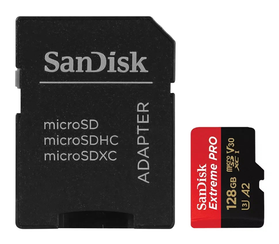 MicroSDXC 128GB Extreme PRO V30 U3 A2 200/90 МБ/с